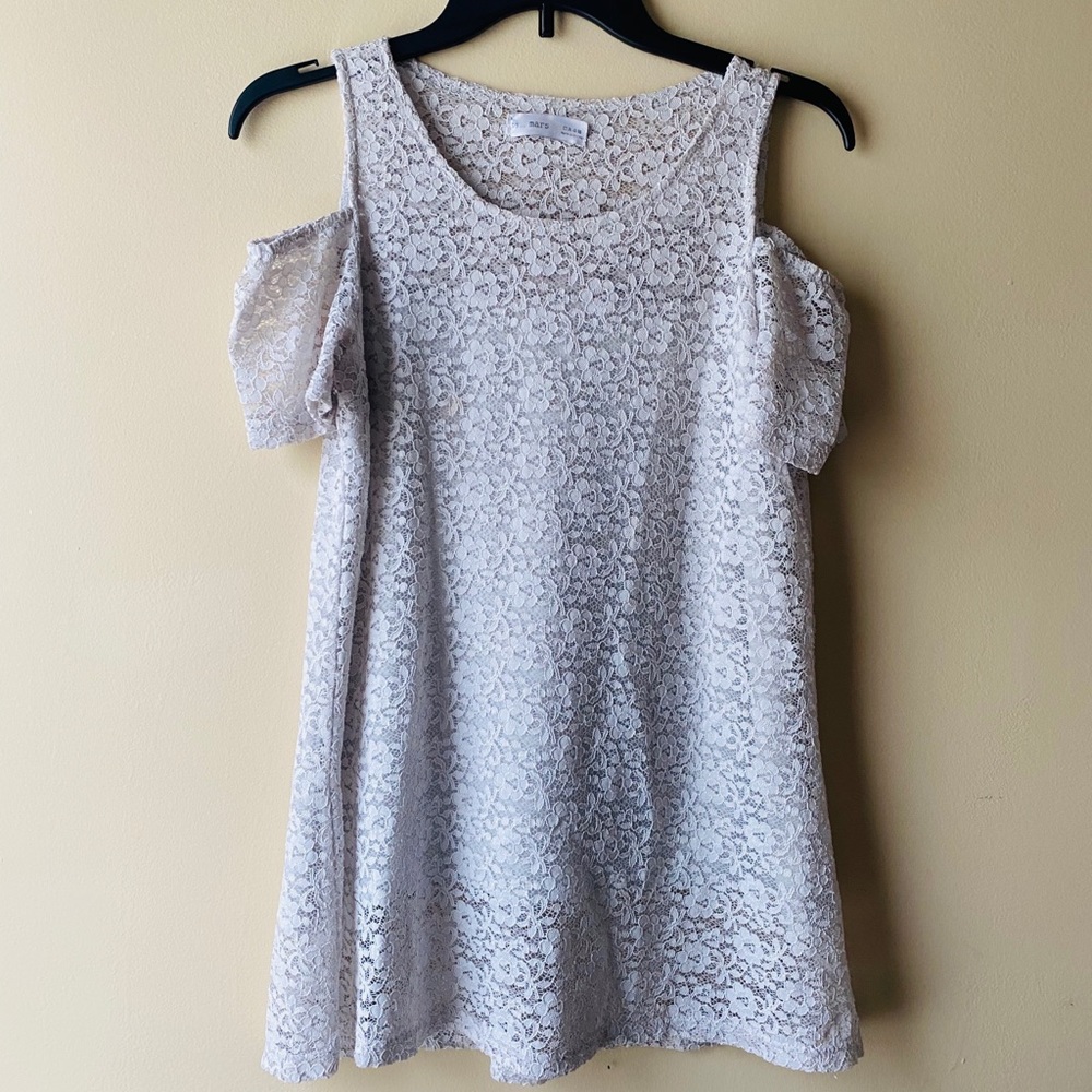 White floral off the shoulder dress